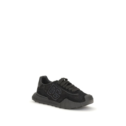 Black Calf Leather Bos Taurus Chunky Sneakers