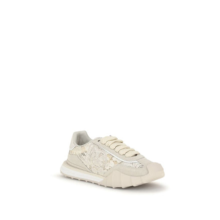 Beige Calf Leather Bos Taurus Sneakers