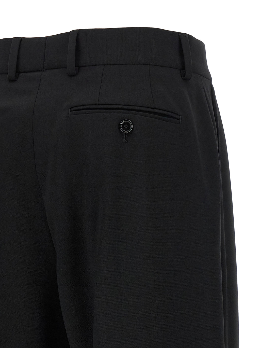 Black Virgin Wool Casual Pants