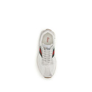 White Polyester Athletic Sneakers