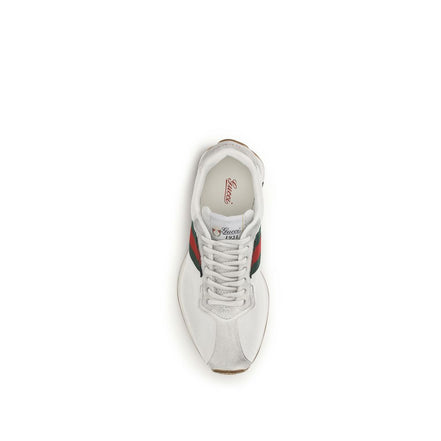 White Polyester Athletic Sneakers