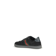 Black Fabric Athletic Sneakers