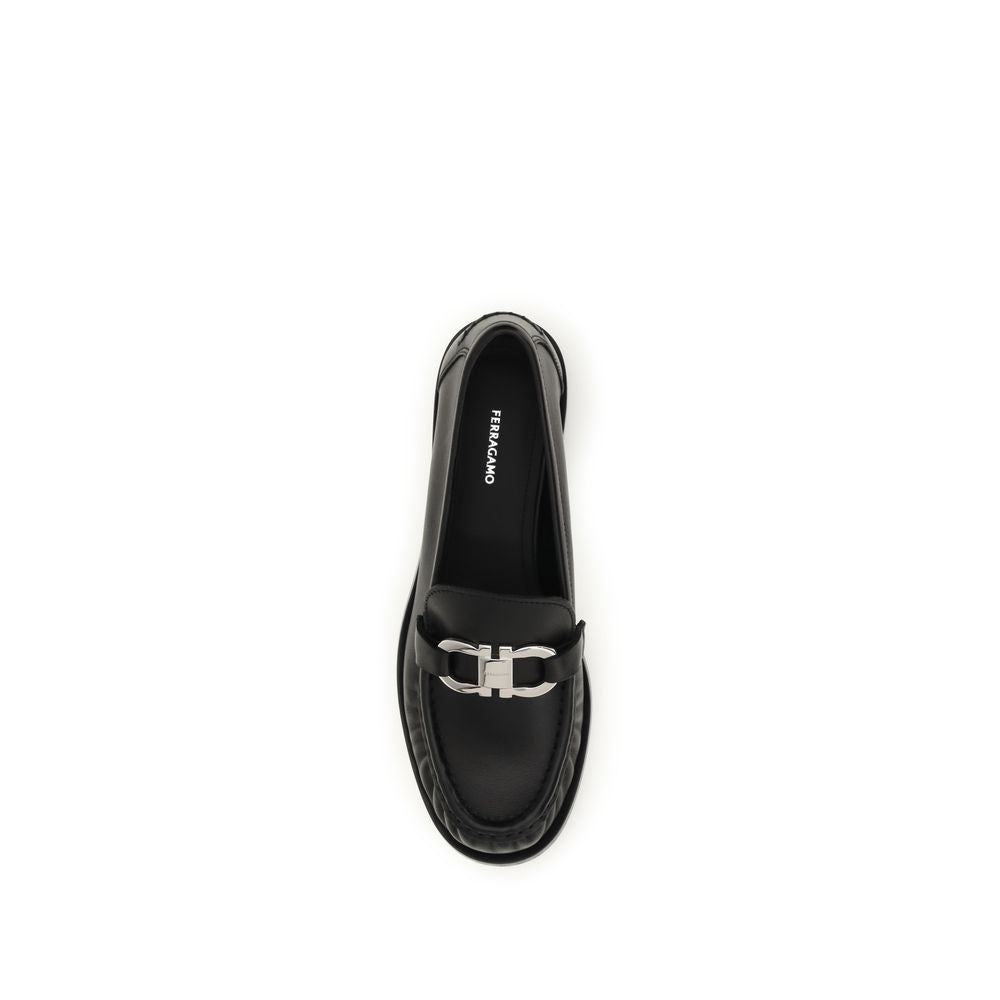 Black Calf Leather Bos Taurus Slip-On Loafers