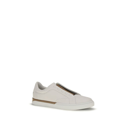 White Calf Leather Bos Taurus Low Top Sneakers