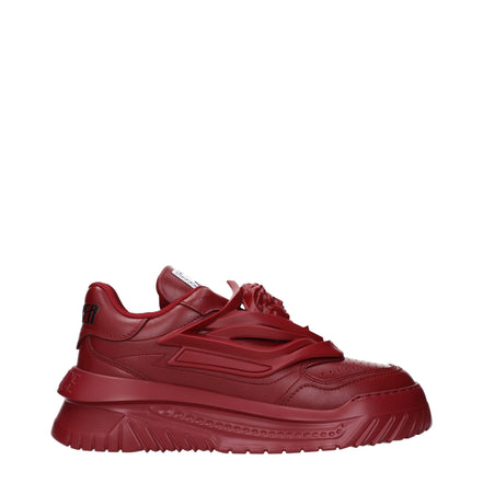 Red Leather Chunky Sneakers