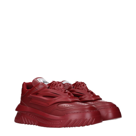Red Leather Chunky Sneakers