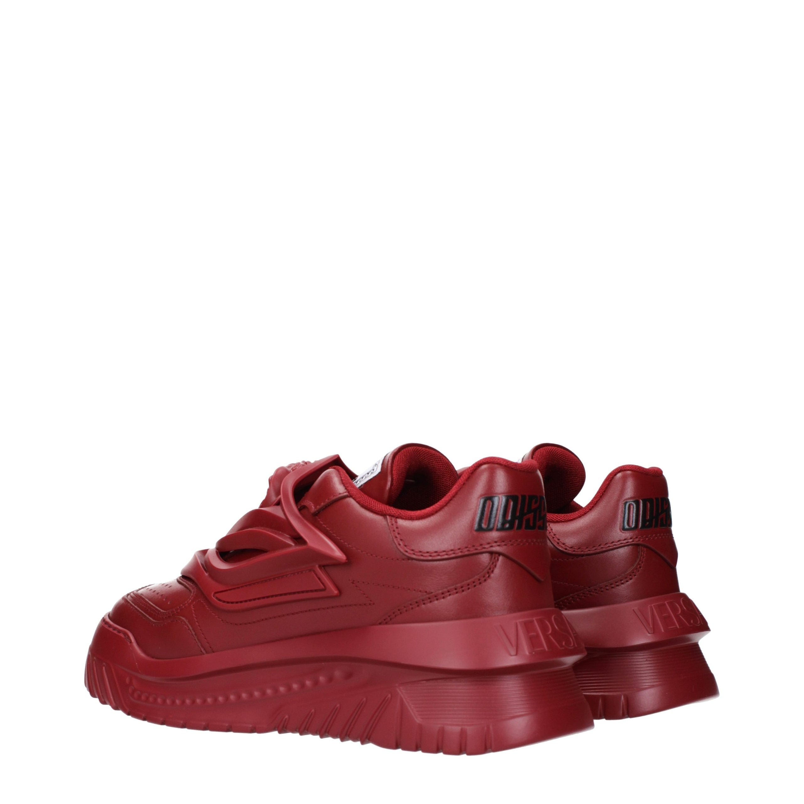 Red Leather Chunky Sneakers