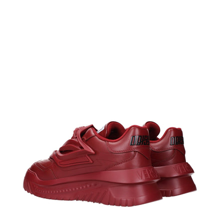 Red Leather Chunky Sneakers
