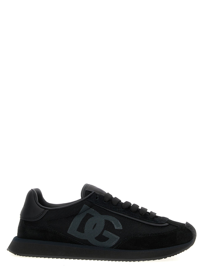 Black Calfskin Athletic Sneakers