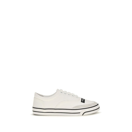 White Cotton Low Top Sneakers
