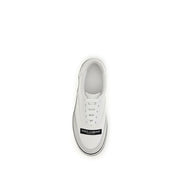 White Cotton Low Top Sneakers