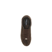 Brown Suede Leather Low Top Sneakers