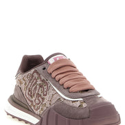 Purple Leather Athletic Sneakers