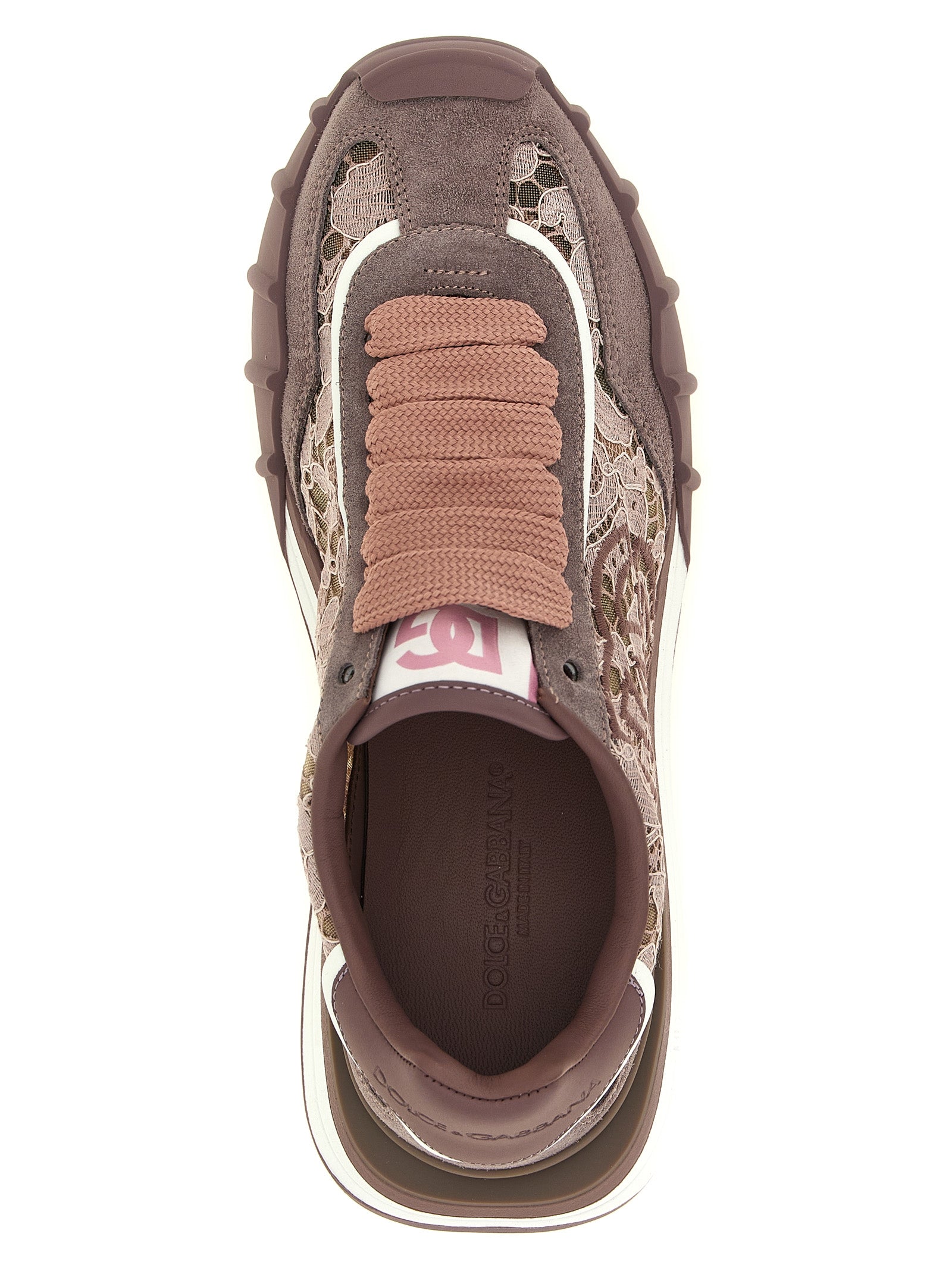 Purple Leather Athletic Sneakers
