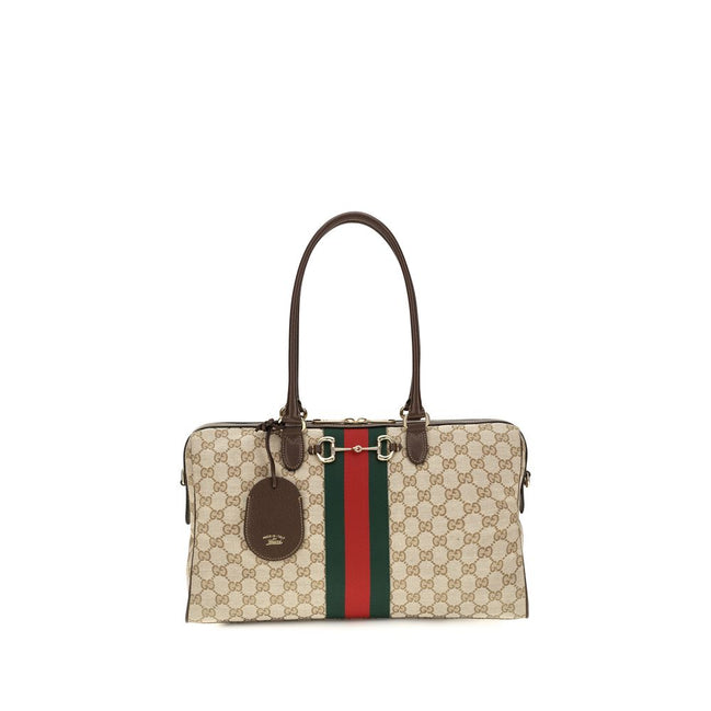Beige Fabric Handbag