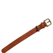 Brown Textured Leather Gold Buckle Belt Strap Bracelet