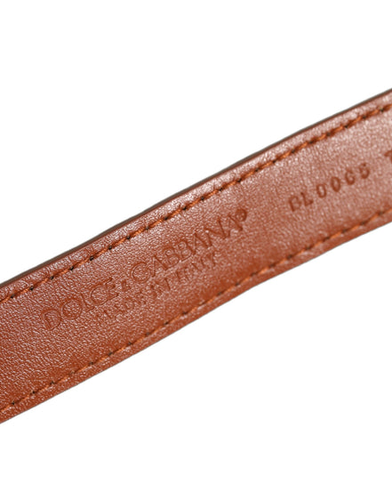 Brown Textured Leather Gold Buckle Belt Strap Bracelet