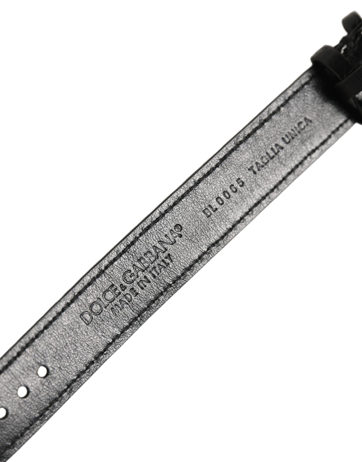 Black Textured Leather Gold Buckle Belt Strap Bracelet