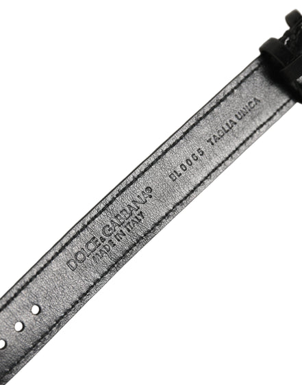 Black Textured Leather Gold Buckle Belt Strap Bracelet