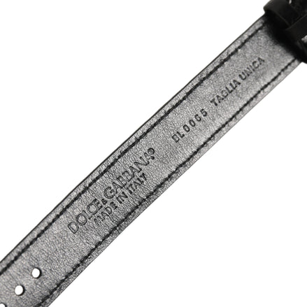Black Textured Leather Gold Buckle Belt Strap Bracelet