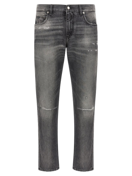 Gray Cotton Jeans Denim