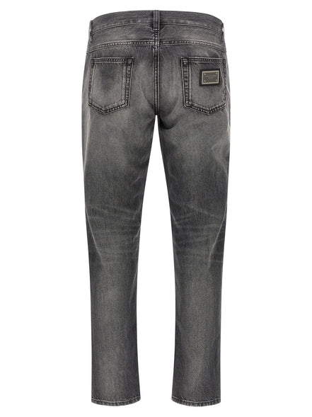 Gray Cotton Jeans Denim