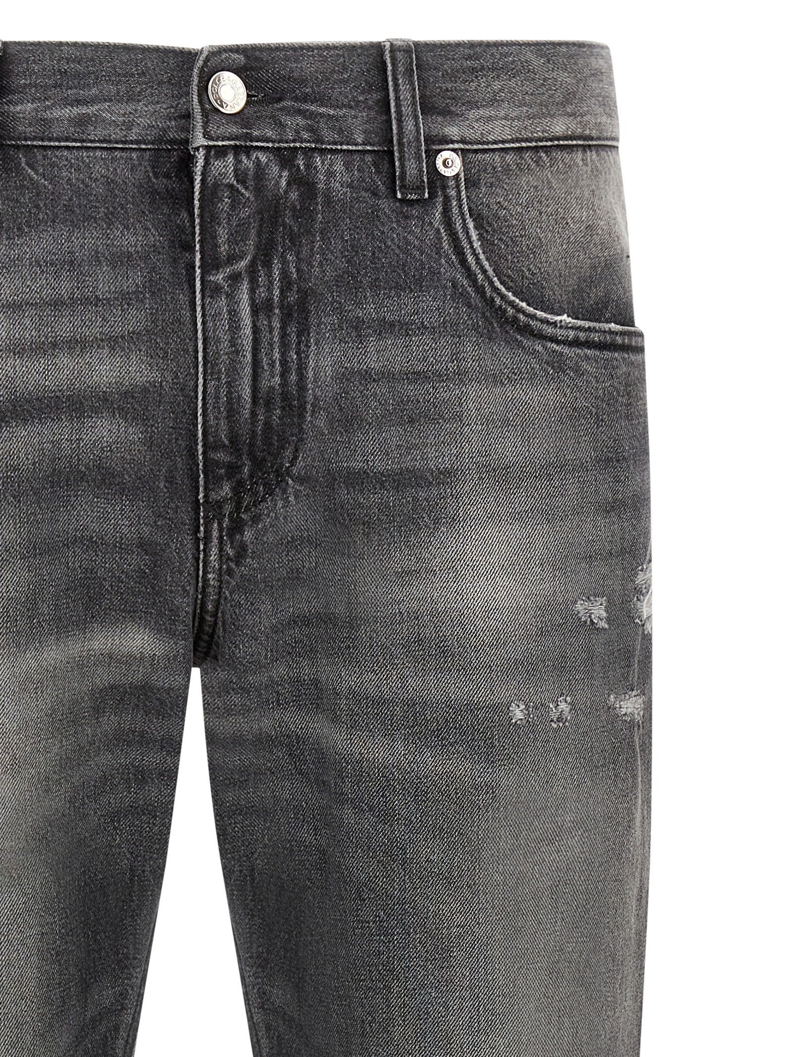 Gray Cotton Jeans Denim