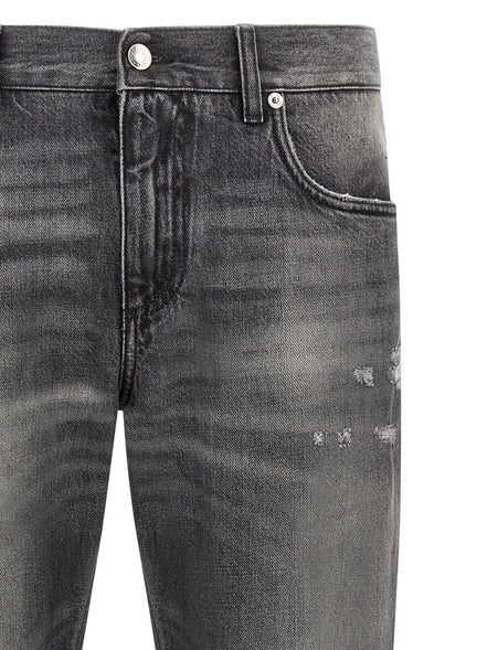 Gray Cotton Jeans Denim