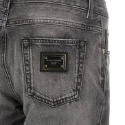 Gray Cotton Jeans Denim