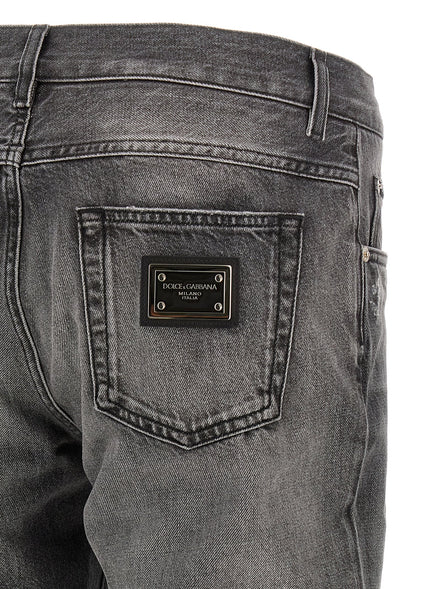 Gray Cotton Jeans Denim