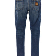 Blue Cotton Straight-Leg Jeans
