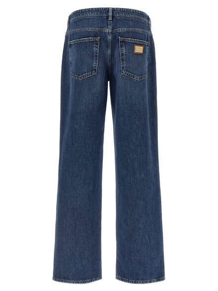 Blue Cotton Relaxed Fit Jeans