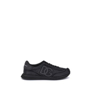 Black Fabric Athletic Sneakers