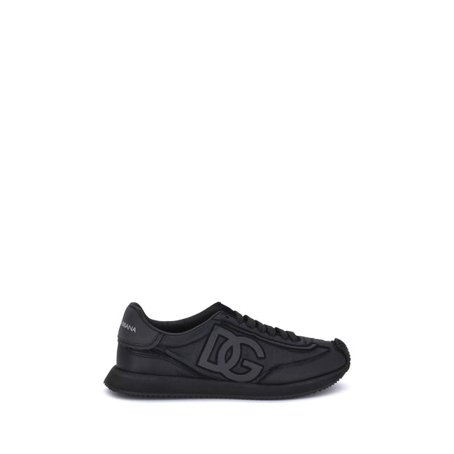 Black Fabric Athletic Sneakers