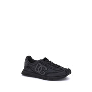Black Fabric Athletic Sneakers
