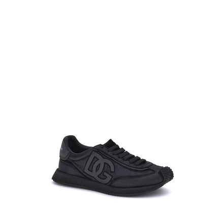 Black Fabric Athletic Sneakers