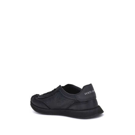 Black Fabric Athletic Sneakers