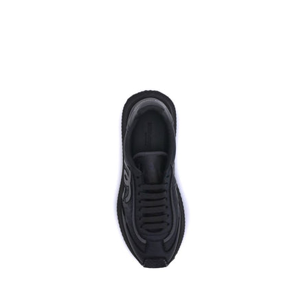 Black Fabric Athletic Sneakers