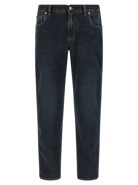Blue Cotton Skinny Jeans