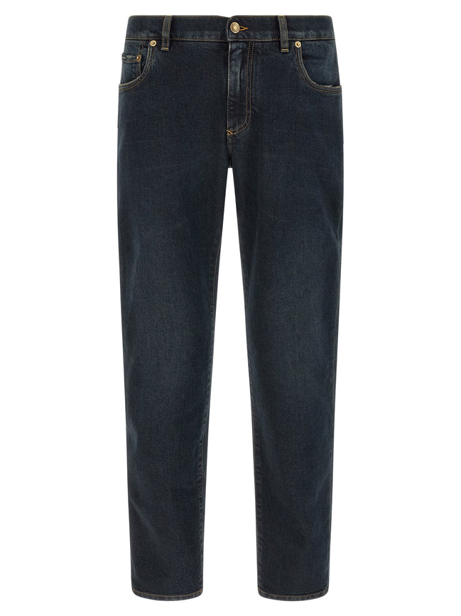 Blue Cotton Skinny Jeans