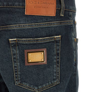 Blue Cotton Skinny Jeans