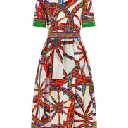 Multicolor Cotton Midi Dress