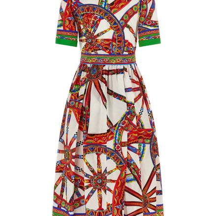 Multicolor Cotton Midi Dress