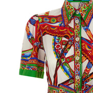 Multicolor Cotton Midi Dress