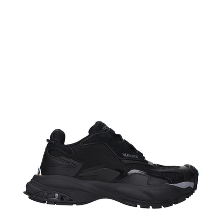 Black Fabric Chunky Sneakers