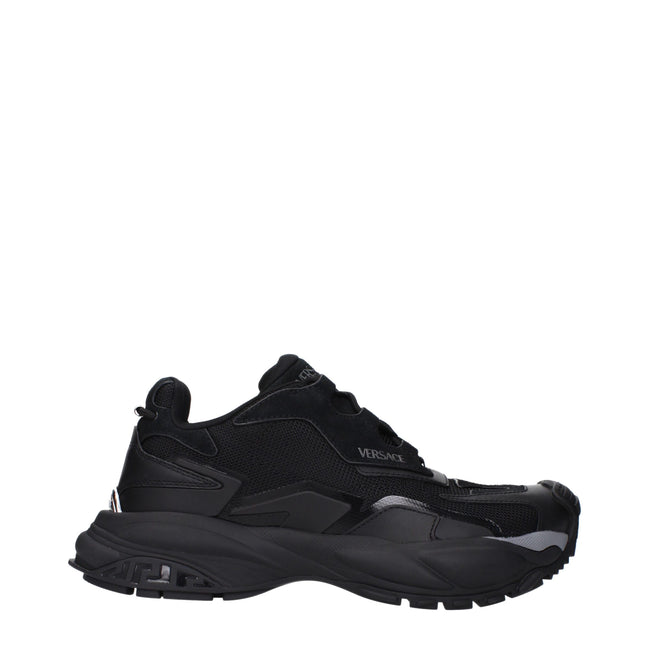 Black Fabric Chunky Sneakers