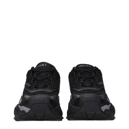 Black Fabric Chunky Sneakers