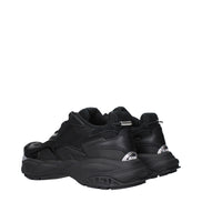 Black Fabric Chunky Sneakers
