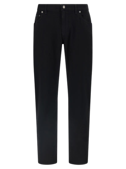 Black Cotton Slim Fit Jeans