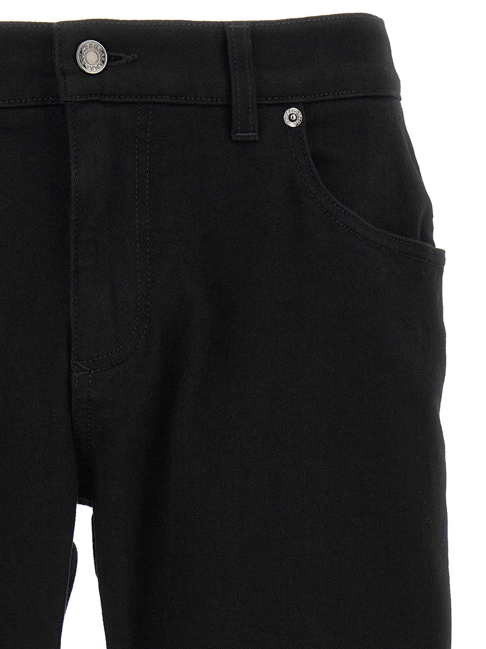 Black Cotton Slim Fit Jeans